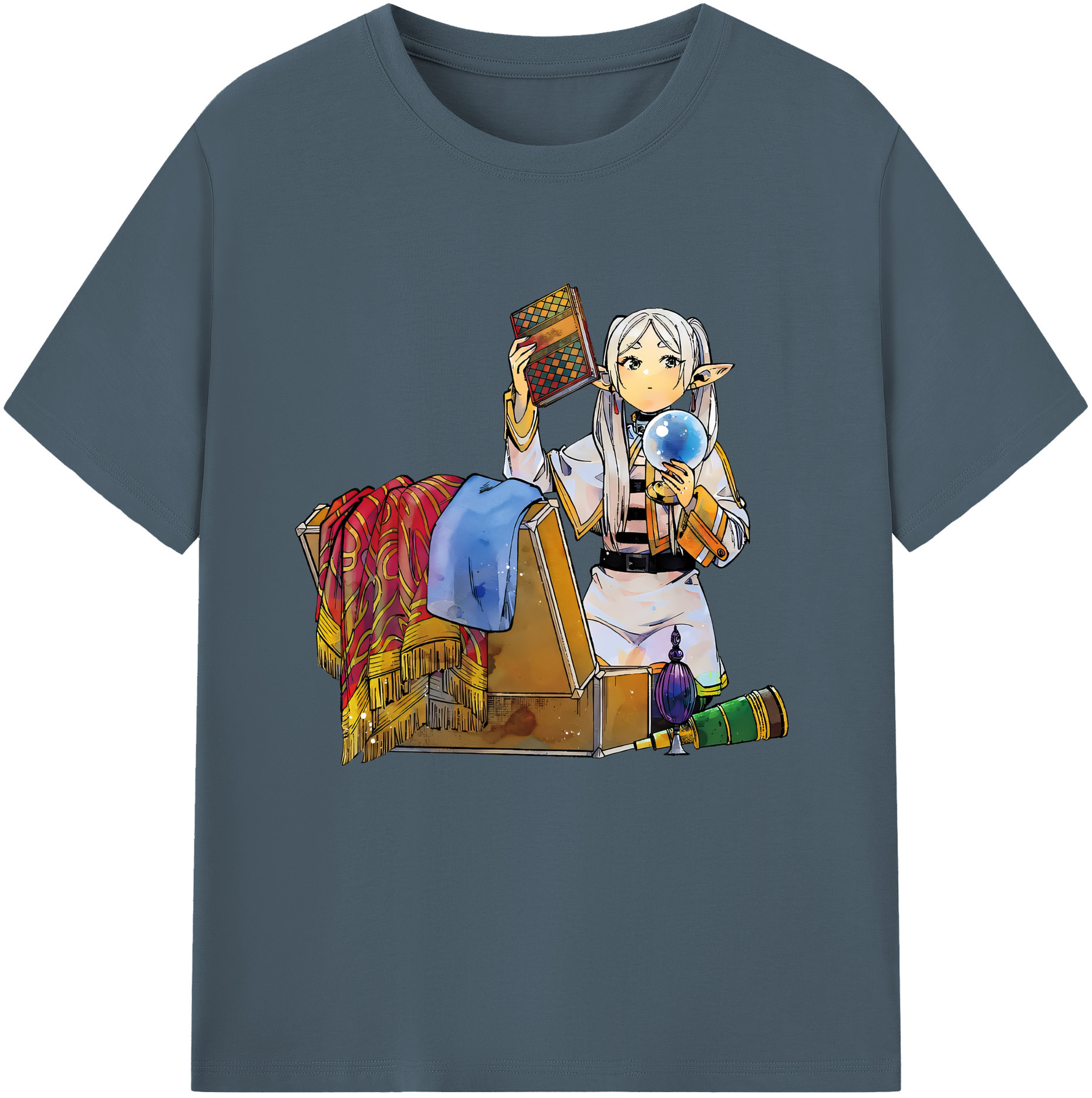 （画像用） 葬送のフリーレン Frieren 綿100％半袖Tシャツ（フロントプリント）